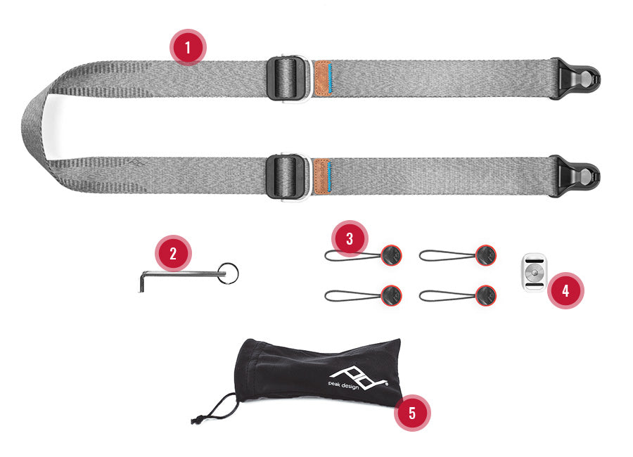 Slide lite with anchor link,anchor mount, 4mm hex wrench and microfiber pouch.