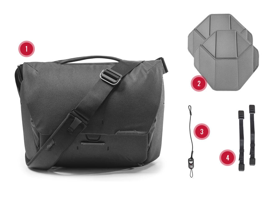 Everyday Messenger bag with FlexFold dividers, Anchor Link key tether and long external carry straps